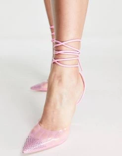 Coupon 🛒 Public Desire Baylah Heel 👟 Shoes In Pink For Women 🥰 -Outlet Women's Public Desire Store unnamed file 2068