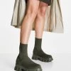 Top 10 🤩 Public Desire Trust Chunky Sock 🥾 Boots In Khaki Knit For Women 🥰 -Outlet Women's Public Desire Store unnamed file 2120