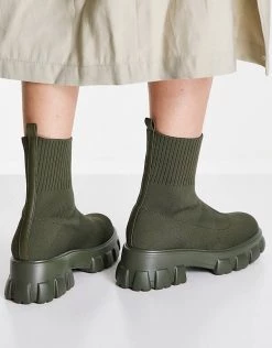 Top 10 🤩 Public Desire Trust Chunky Sock 🥾 Boots In Khaki Knit For Women 🥰 -Outlet Women's Public Desire Store unnamed file 2122