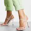 Top 10 🧨 Public Desire Wide Fit Rayelle Heeled 🩴 Sandals With Square Toes In White For Women 😀