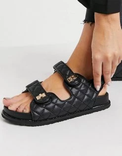 Deals 😉 Public Desire Carmen Chunky Grandad 🩴 Sandals In Black Quilt For Women Black Pu 🔥 -Outlet Women's Public Desire Store unnamed file 2211