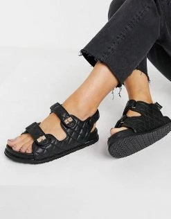 Deals 😉 Public Desire Carmen Chunky Grandad 🩴 Sandals In Black Quilt For Women Black Pu 🔥 -Outlet Women's Public Desire Store unnamed file 2212