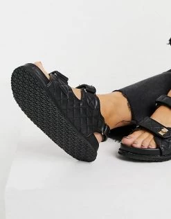Deals 😉 Public Desire Carmen Chunky Grandad 🩴 Sandals In Black Quilt For Women Black Pu 🔥 -Outlet Women's Public Desire Store unnamed file 2213