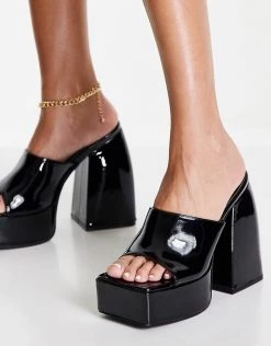 Cheapest 😉 Public Desire Wide Fit Tempting Platform Heel Mules In Black Patent For Women 🛒 -Outlet Women's Public Desire Store unnamed file 2247