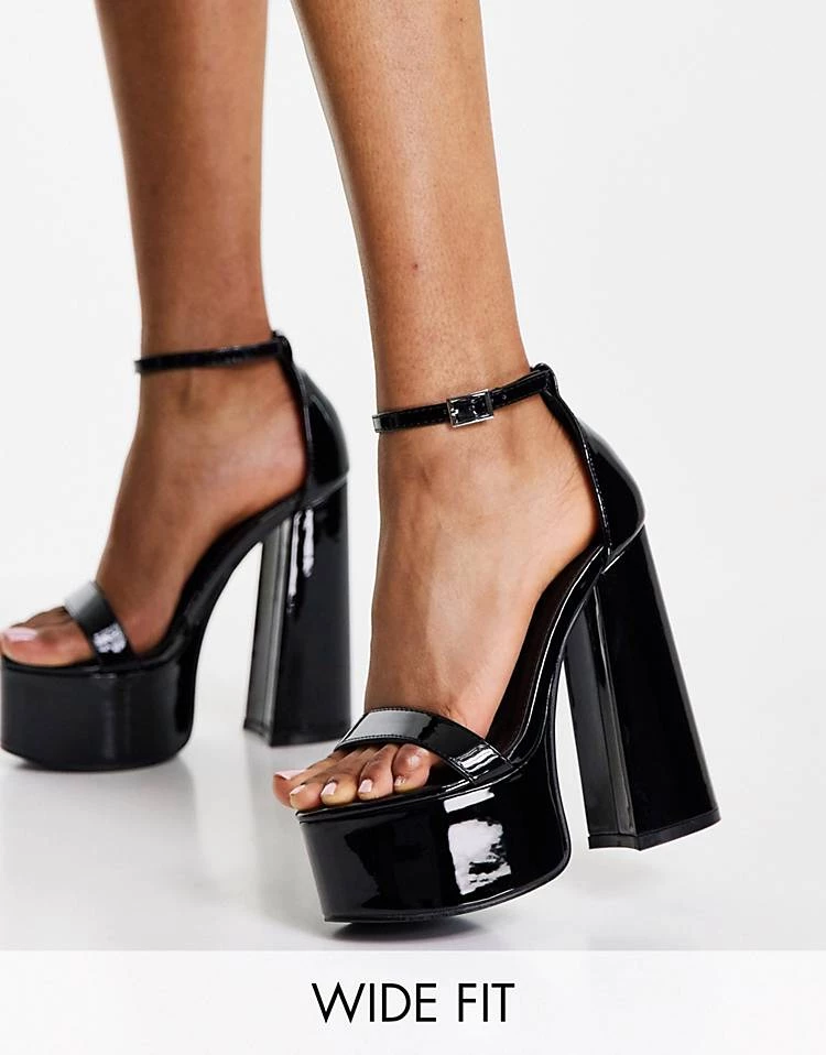 Flash Sale ๐ฅ Public Desire Wide Fit Primrose Platform Heel ๐ฉด Sandals In Black For Women Black Patent โญ 7 Flash Sale ๐ฅ Public Desire Wide Fit Primrose Platform Heel ๐ฉด Sandals In Black For Women Black Patent โญ - Image 5