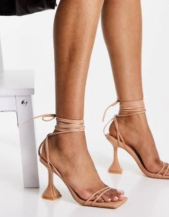 Discount ✨ Public Desire Dymond Heel 🩴 Sandals In Beige For Women Nude Pu 😀 -Outlet Women's Public Desire Store unnamed file 2287