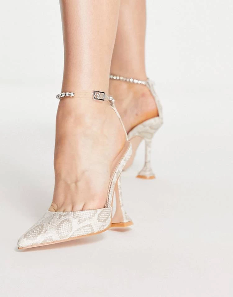 Promo ๐คฉ Public Desire Jordyn Heeled ๐ Shoes With Anklet Strap In Beige Snake For Women ๐ 5 Promo ๐คฉ Public Desire Jordyn Heeled ๐ Shoes With Anklet Strap In Beige Snake For Women ๐ - Image 3