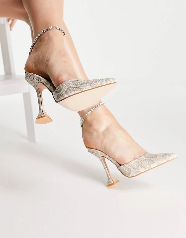Promo ๐คฉ Public Desire Jordyn Heeled ๐ Shoes With Anklet Strap In Beige Snake For Women ๐ 6 Promo ๐คฉ Public Desire Jordyn Heeled ๐ Shoes With Anklet Strap In Beige Snake For Women ๐ - Image 4