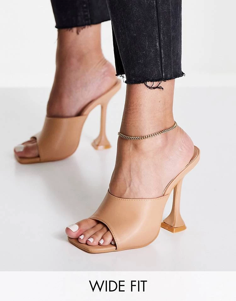 Cheap 😉 Public Desire Wide Fit Flame Heeled Mules In Beige Patent For Women Beige Pu 👏 3 Cheap 😉 Public Desire Wide Fit Flame Heeled Mules In Beige Patent For Women Beige Pu 👏