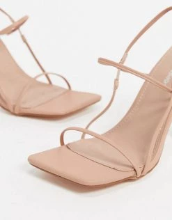 Cheap 🤩 Public Desire Rayelle Heeled 🩴 Sandals With Square Toes In Beige For Women 😀 -Outlet Women's Public Desire Store unnamed file 2332