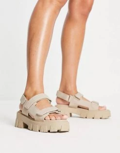 Best Sale ⌛ Public Desire Brighton Chunky Sporty Velcro 🩴 Sandals In Camel For Women 🔔 -Outlet Women's Public Desire Store unnamed file 2337