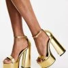Outlet 💯 Public Desire Primrose Platform Heel 🩴 Sandals In Gold For Women Gold Pu 🛒 -Outlet Women's Public Desire Store unnamed file 2425