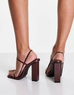 Wholesale 🥰 Public Desire Halley Barely There Block Heel 🩴 Sandals In Chocolate For Women Chocolate Brown 🎉 -Outlet Women's Public Desire Store unnamed file 2463