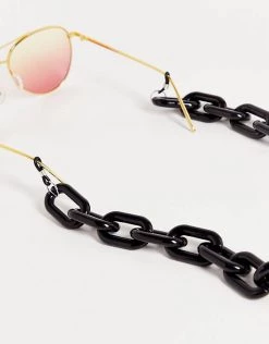 Best deal 🌟 Public Desire Oversized Chunky Glasses Chain In Black For Unisex 🛒
