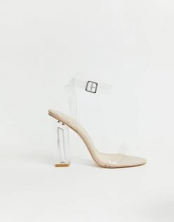 Deals 🔔 Public Desire Alia Clear Strap Heeled 🩴 Sandals For Women Beige ⭐ -Outlet Women's Public Desire Store unnamed file 2483
