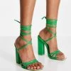 Coupon ✔️ Public Desire Amira Block Heel 🩴 Sandals In Green For Women 🔥 -Outlet Women's Public Desire Store unnamed file 2485