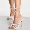 Promo 🔥 Public Desire Wide Fit Cullen Heel 🩴 Sandals With Pointed Toe In White For Women 👍 -Outlet Women's Public Desire Store unnamed file 2550