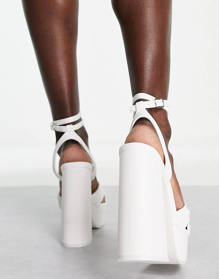 Best Pirce ๐ฅฐ Public Desire Verona Platform Heeled ๐ฉด Sandals In White Pu For Women ๐ฅ 6 Best Pirce ๐ฅฐ Public Desire Verona Platform Heeled ๐ฉด Sandals In White Pu For Women ๐ฅ - Image 4