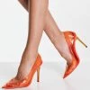Discount 👍 Public Desire X Kenza Court Shoe 👠 Heels In Clear Orange For Women 🛒 -Outlet Women's Public Desire Store unnamed file 2625