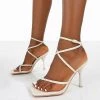 Flash Sale 🎉 Public Desire Wide Fit Back Up Mid Heel 🩴 Sandals In Off White For Women 🧨 -Outlet Women's Public Desire Store unnamed file 2695