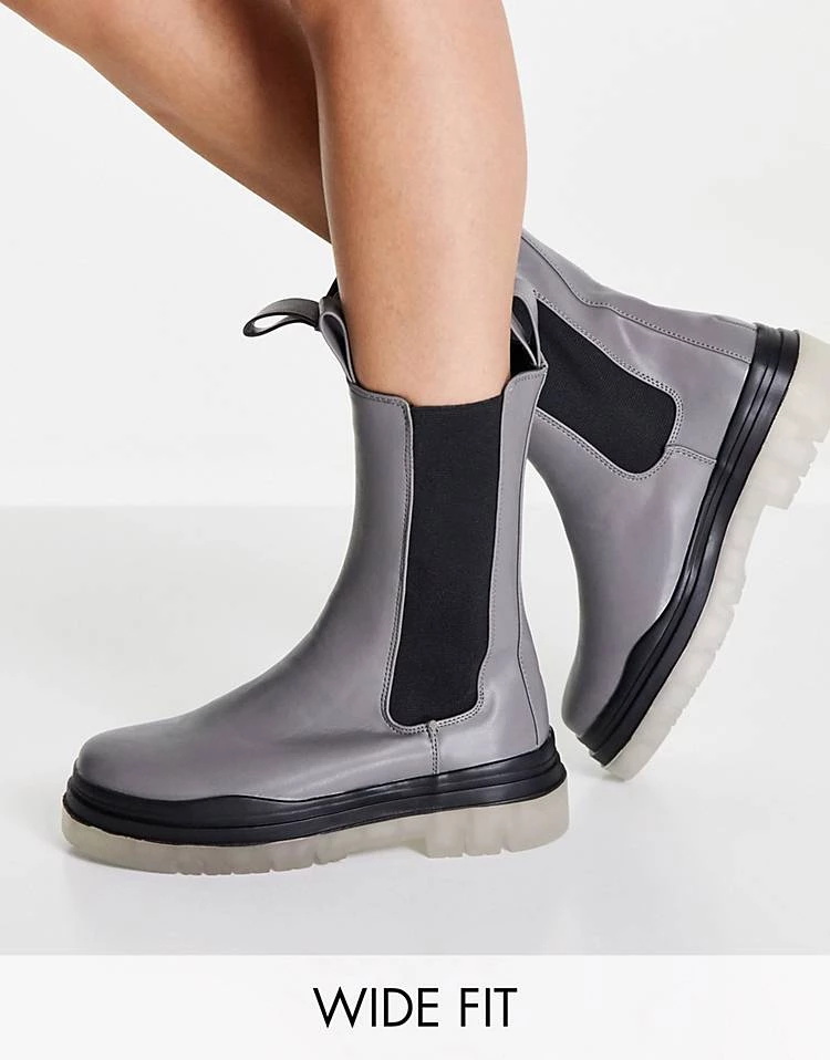 Discount ๐งจ Public Desire Wide Fit Winter Translucent Sole ๐ฅพ Boots In Grey For Women ๐ 3 Discount ๐งจ Public Desire Wide Fit Winter Translucent Sole ๐ฅพ Boots In Grey For Women ๐