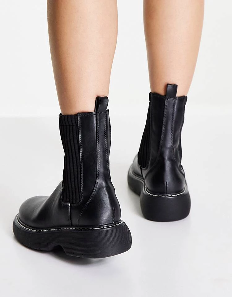 Discount 🥰 Public Desire Concept Chelsea 🥾 Boots In Black Knit Mix For Women 🤩 4 Discount 🥰 Public Desire Concept Chelsea 🥾 Boots In Black Knit Mix For Women 🤩 - Image 2