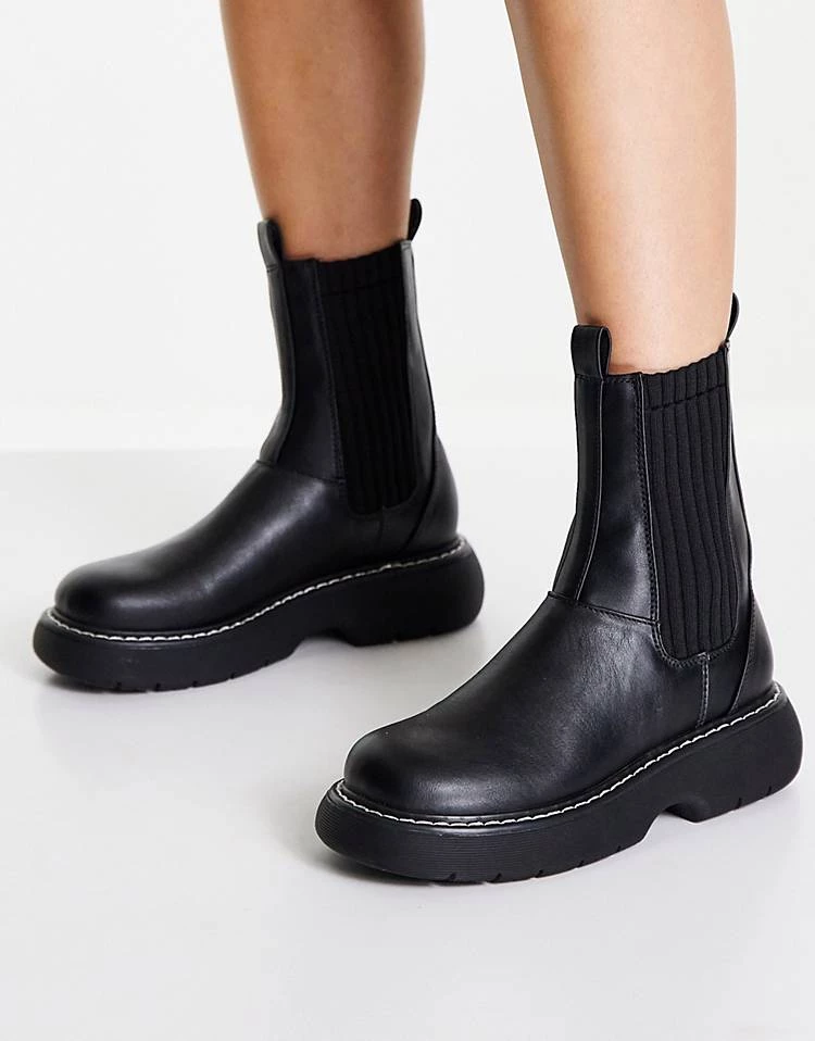 Discount 🥰 Public Desire Concept Chelsea 🥾 Boots In Black Knit Mix For Women 🤩 7 Discount 🥰 Public Desire Concept Chelsea 🥾 Boots In Black Knit Mix For Women 🤩 - Image 5