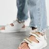 Best Pirce 💯 Public Desire Wide Fit Ellis Chunky 🩴 Sandals With Chain Trim In White Croc For Women 🎉