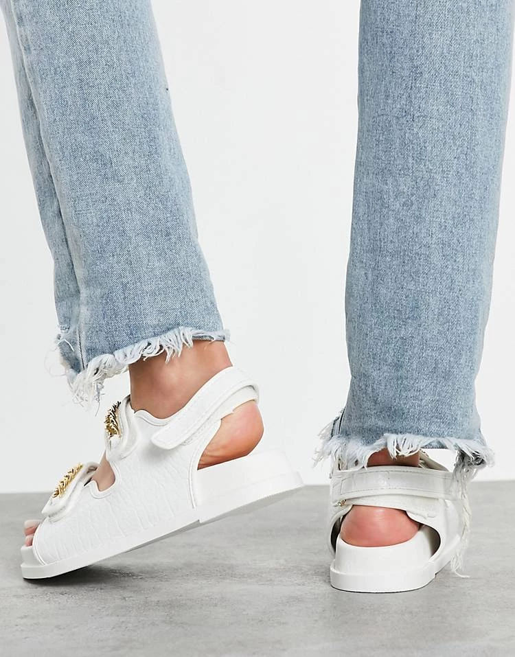 New ๐ Public Desire Ellis Chunky ๐ฉด Sandals With Chain Trim In White Croc For Women โญ 4 New ๐ Public Desire Ellis Chunky ๐ฉด Sandals With Chain Trim In White Croc For Women โญ - Image 2