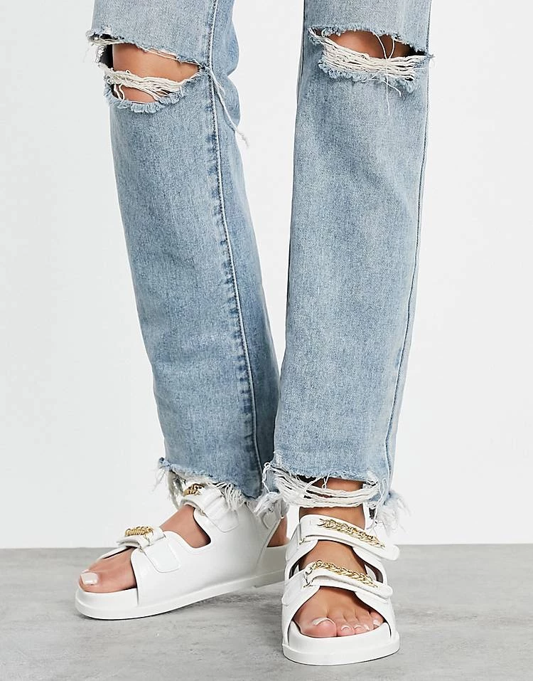 New ๐ Public Desire Ellis Chunky ๐ฉด Sandals With Chain Trim In White Croc For Women โญ 7 New ๐ Public Desire Ellis Chunky ๐ฉด Sandals With Chain Trim In White Croc For Women โญ - Image 5