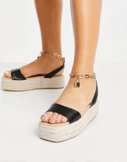 Best reviews of 🧨 Public Desire Dubai Flatform Espadrille 🩴 Sandals With Padlock Detail In Black For Women 🎁 -Outlet Women's Public Desire Store unnamed file 2817