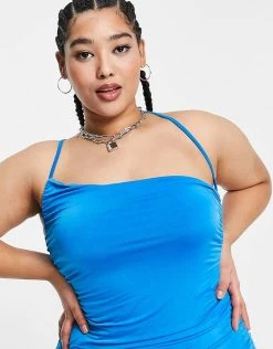 Cheap ✔️ Public Desire Curve Asymmetric Bodycon Midi 👗 Dress In Cobalt For Women 🎉 -Outlet Women's Public Desire Store unnamed file 282