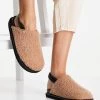 Hot Sale 🎁 Public Desire Fortune Clogs In Camel Teddy For Women 😀 -Outlet Women's Public Desire Store unnamed file 2835