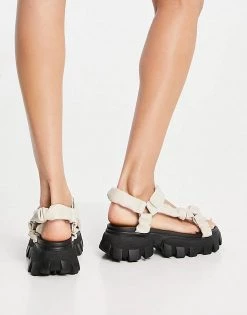 Best reviews of 🔥 Public Desire Wide Fit Expectation Chunky 🩴 Sandals In Bone For Women 😀 -Outlet Women's Public Desire Store unnamed file 2863