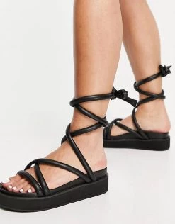 Best reviews of 🌟 Public Desire Jolly Flatform 🩴 Sandals With Padded Ankle Tie In Black For Women 😉 -Outlet Women's Public Desire Store unnamed file 2892
