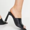 Best Pirce ⭐ Public Desire Vice Heeled Mule 🩴 Sandals In Black For Women 🧨