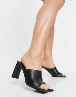 Best Pirce ⭐ Public Desire Vice Heeled Mule 🩴 Sandals In Black For Women 🧨 -Outlet Women's Public Desire Store unnamed file 2898