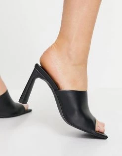 Best Pirce ⭐ Public Desire Vice Heeled Mule 🩴 Sandals In Black For Women 🧨 -Outlet Women's Public Desire Store unnamed file 2899
