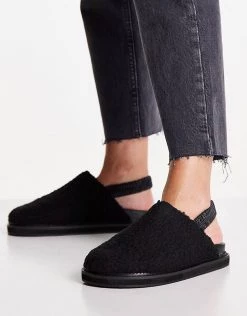 Deals 🔔 Public Desire Fortune Clogs In Black Teddy For Women ❤️ -Outlet Women's Public Desire Store unnamed file 2943