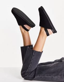 Deals 🔔 Public Desire Fortune Clogs In Black Teddy For Women ❤️ -Outlet Women's Public Desire Store unnamed file 2944