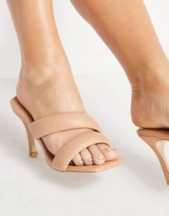 Outlet 🔥 Public Desire Calm Padded Mules In Beige For Women 👍 -Outlet Women's Public Desire Store unnamed file 2972