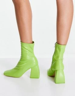 Best deal ✔️ Public Desire Supreme Square Toe Sock 🥾 Boots In Lime For Women Lime Pu 🤩 -Outlet Women's Public Desire Store unnamed file 3027