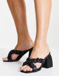 Deals 💯 Public Desire Elsa Cross Strap Heeled Mules In Black For Women ⭐ -Outlet Women's Public Desire Store unnamed file 3077