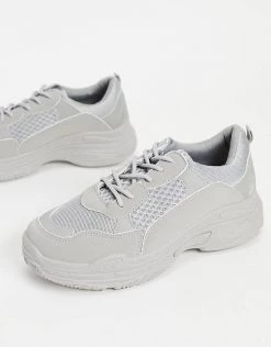 Wholesale 🔥 Public Desire Fiyah Chunky Trainers In Grey For Women 🌟