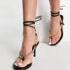 Cheap 🔥 Public Desire Wide Fit Amarlie Heeled 🩴 Sandals With Chain Detail In Black For Women ✔️ -Outlet Women's Public Desire Store unnamed file 3105
