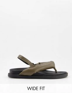 Cheap 💯 Public Desire Wide Fit Minorca Padded Toe Post 🩴 Sandals In Khaki For Women 🌟 -Outlet Women's Public Desire Store unnamed file 3159
