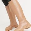 Wholesale 😀 Public Desire Genius Knee High Chunky 🥾 Boots In Tan For Women ✔️