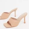 Coupon ❤️ Public Desire Wide Fit Harlow Mule With Square Toe In Beige For Women 🥰 -Outlet Women's Public Desire Store unnamed file 3205