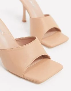 Coupon ❤️ Public Desire Wide Fit Harlow Mule With Square Toe In Beige For Women 🥰 -Outlet Women's Public Desire Store unnamed file 3207