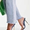 Discount 💯 Public Desire Amaze Clear Heel Mule 🩴 Sandals In Denim Blue For Women ✨ -Outlet Women's Public Desire Store unnamed file 3230
